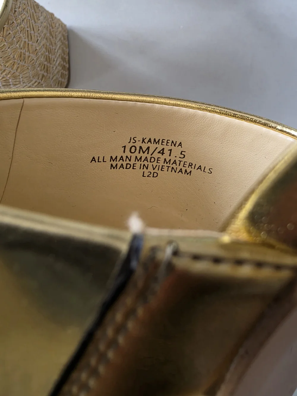 Jessica Simpson Gold Slide Sandals
